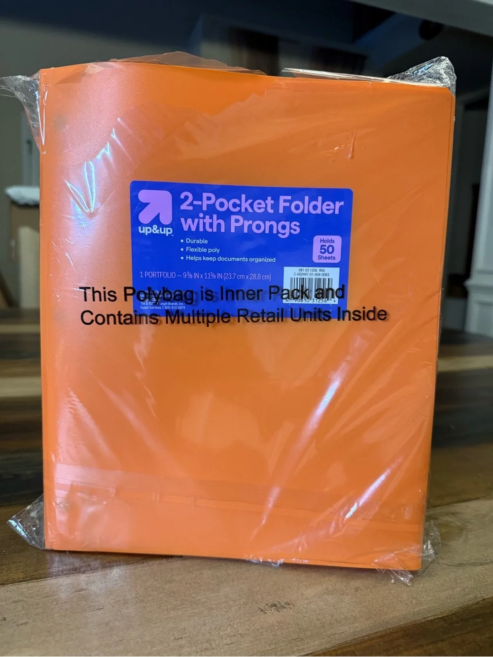 Orange 2-Pocket Portfolio with Prongs (Pack of 10)